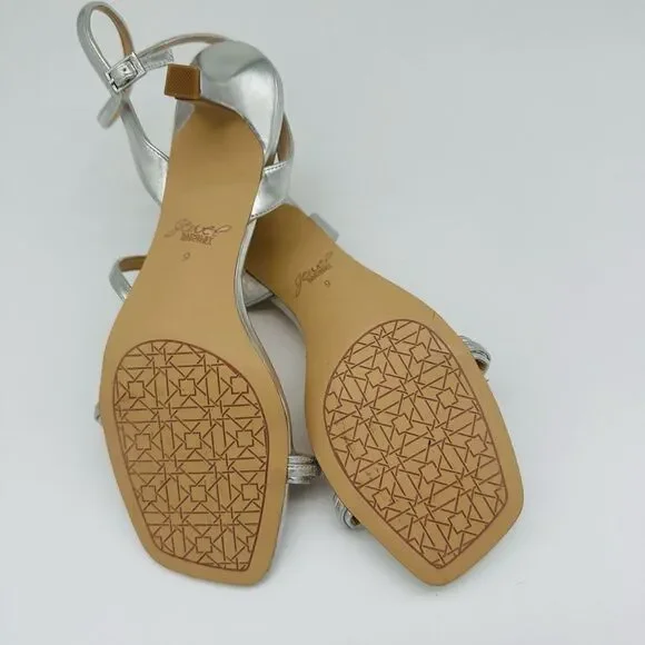 Jewel Badgley Mischka Silver Heels with Rhinestone Embellishments - Picture 2 of 5